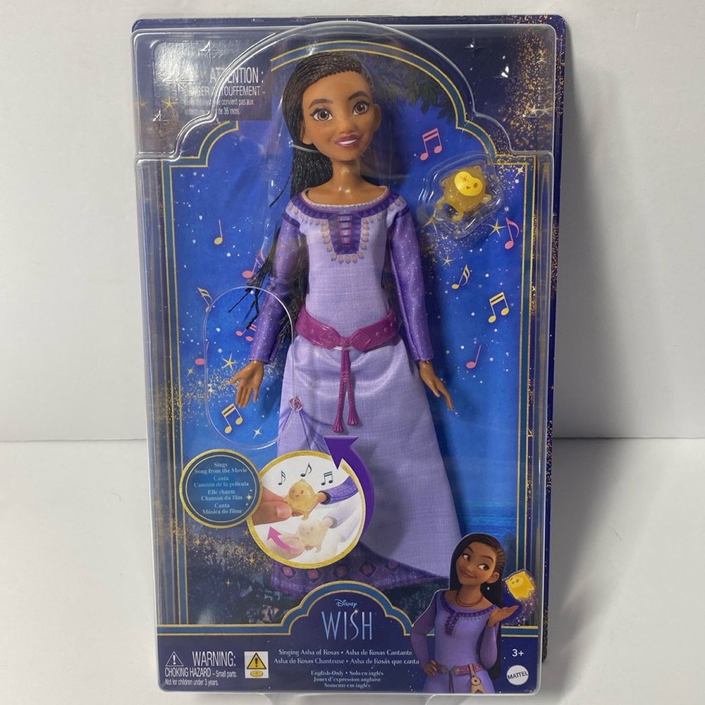 New Disney Wish Asha‎ Singing Doll with Star, Mattel